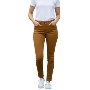 St. John's Bay Women's Skinny Leg Pants Size 8, Cotton/Poly, Orange